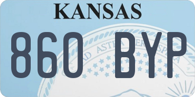 KS license plate 860BYP