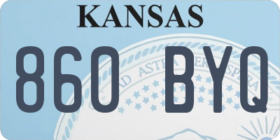 KS license plate 860BYQ
