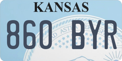KS license plate 860BYR