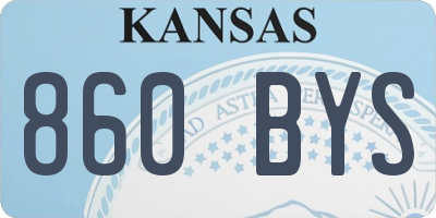 KS license plate 860BYS
