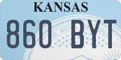 KS license plate 860BYT