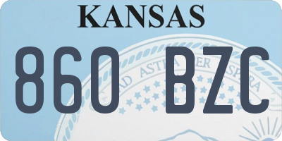 KS license plate 860BZC