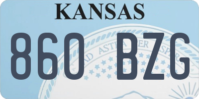 KS license plate 860BZG