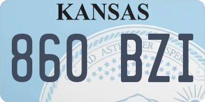 KS license plate 860BZI
