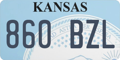 KS license plate 860BZL