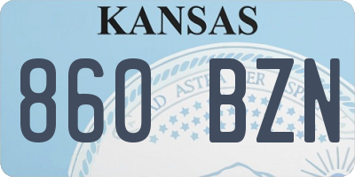 KS license plate 860BZN