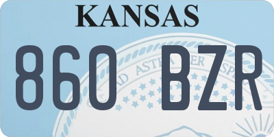 KS license plate 860BZR