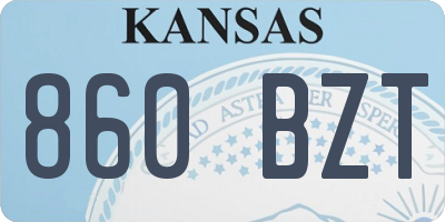 KS license plate 860BZT