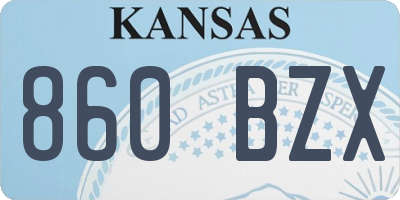 KS license plate 860BZX