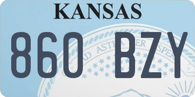 KS license plate 860BZY