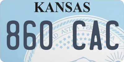 KS license plate 860CAC