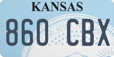 KS license plate 860CBX