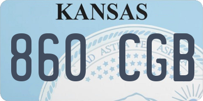 KS license plate 860CGB
