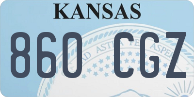KS license plate 860CGZ