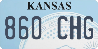KS license plate 860CHG