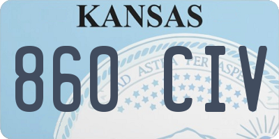 KS license plate 860CIV
