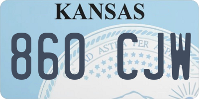 KS license plate 860CJW