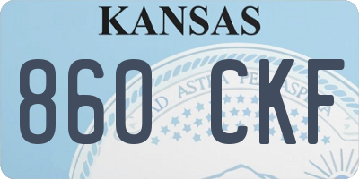 KS license plate 860CKF