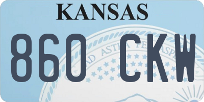 KS license plate 860CKW