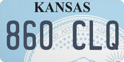 KS license plate 860CLQ