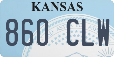 KS license plate 860CLW