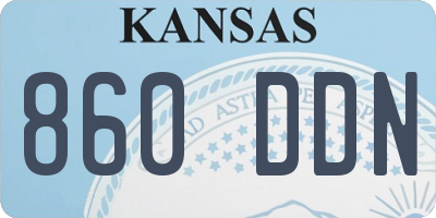 KS license plate 860DDN