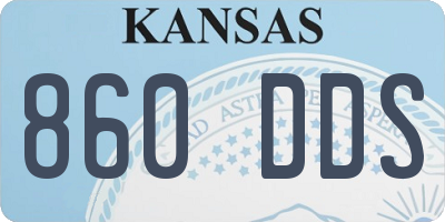 KS license plate 860DDS