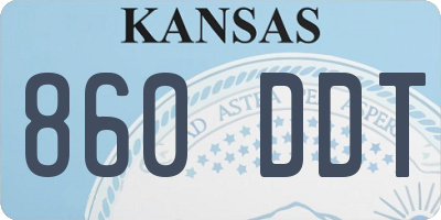 KS license plate 860DDT