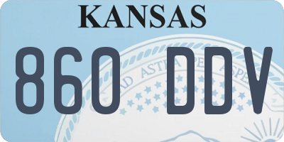 KS license plate 860DDV
