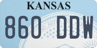 KS license plate 860DDW