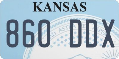 KS license plate 860DDX