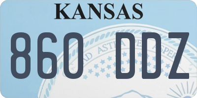 KS license plate 860DDZ