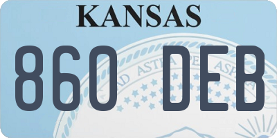 KS license plate 860DEB