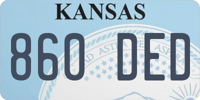 KS license plate 860DED
