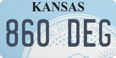 KS license plate 860DEG