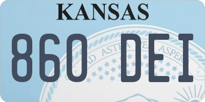 KS license plate 860DEI