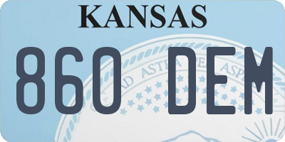 KS license plate 860DEM