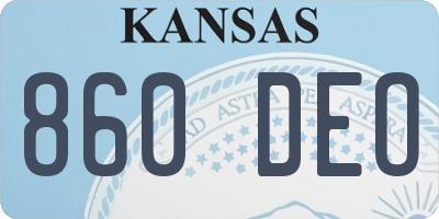 KS license plate 860DEO