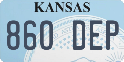 KS license plate 860DEP