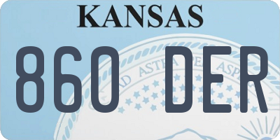 KS license plate 860DER