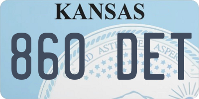 KS license plate 860DET
