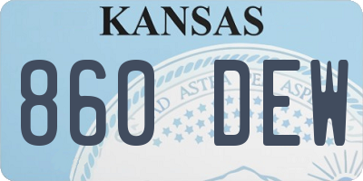 KS license plate 860DEW