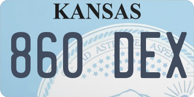 KS license plate 860DEX