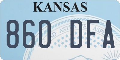 KS license plate 860DFA