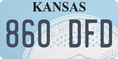 KS license plate 860DFD