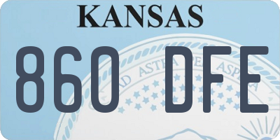 KS license plate 860DFE