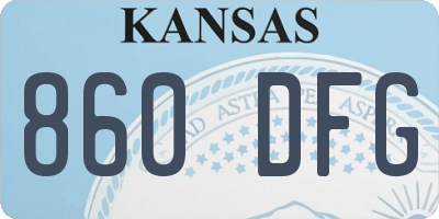 KS license plate 860DFG