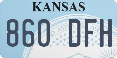KS license plate 860DFH