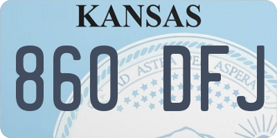 KS license plate 860DFJ