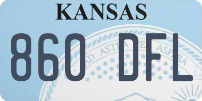 KS license plate 860DFL